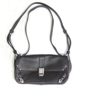 rag & bone Leather Shoulder Bag Black Minimalist Moto Downtown Luxe